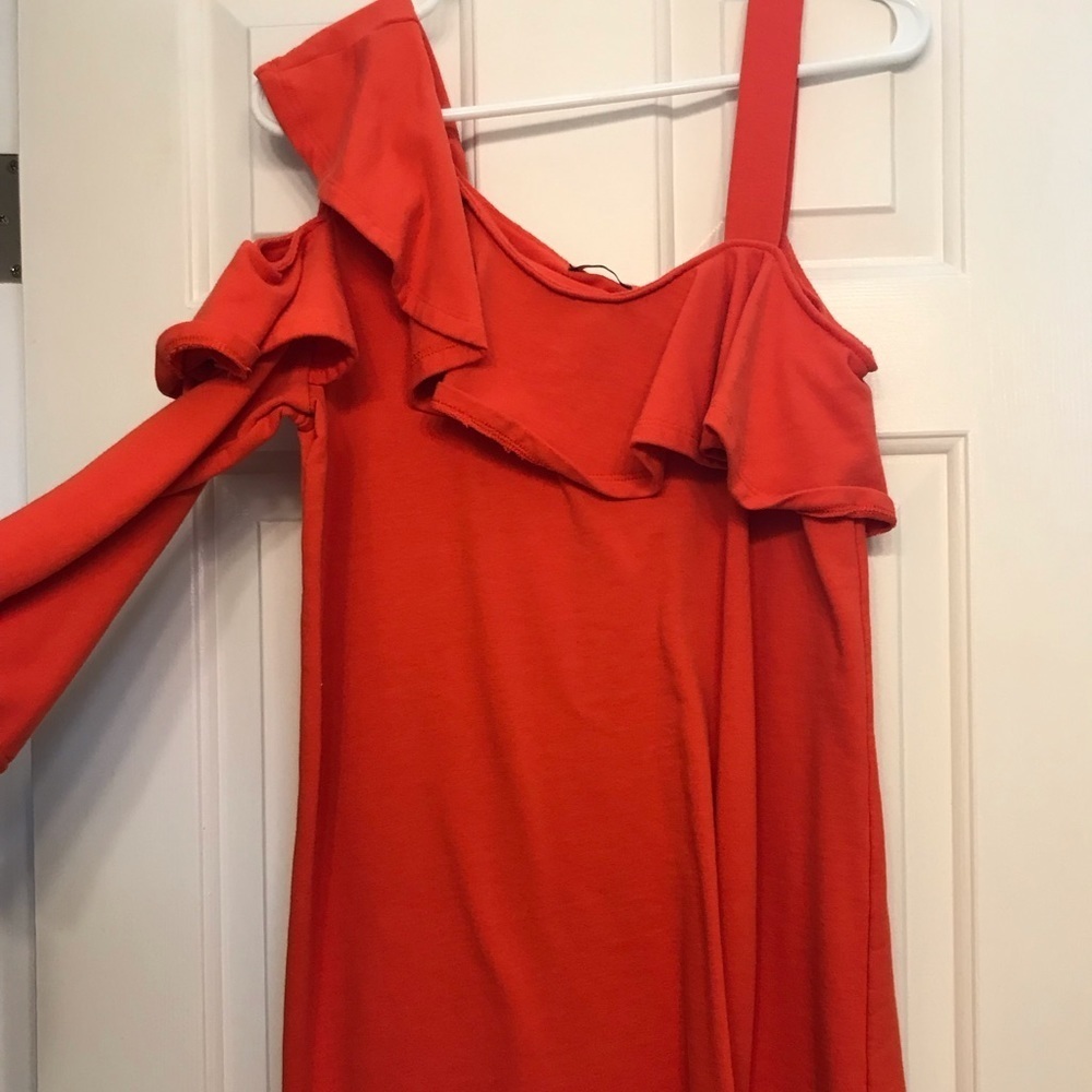 Orange Mark.‎ Ruffle cold shoulder Dress